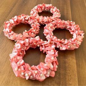 Set of Four Pink Shell Napkin Rings